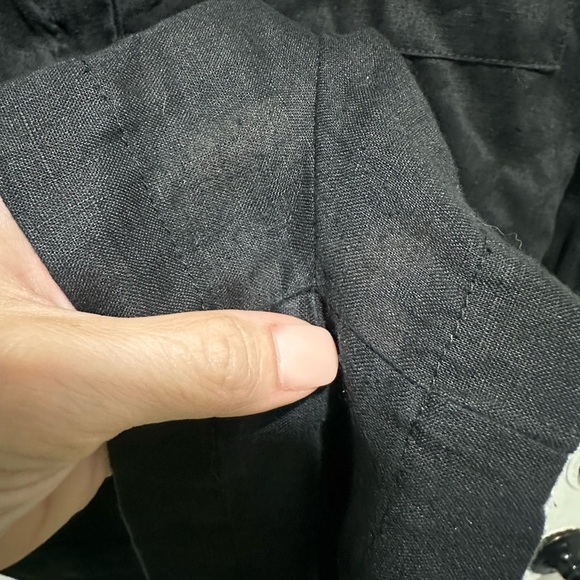 Mikoh Revolve Elegant Black 100% Linen Shirt Romper SIZE 2 M EUC - Picture 5 of 7